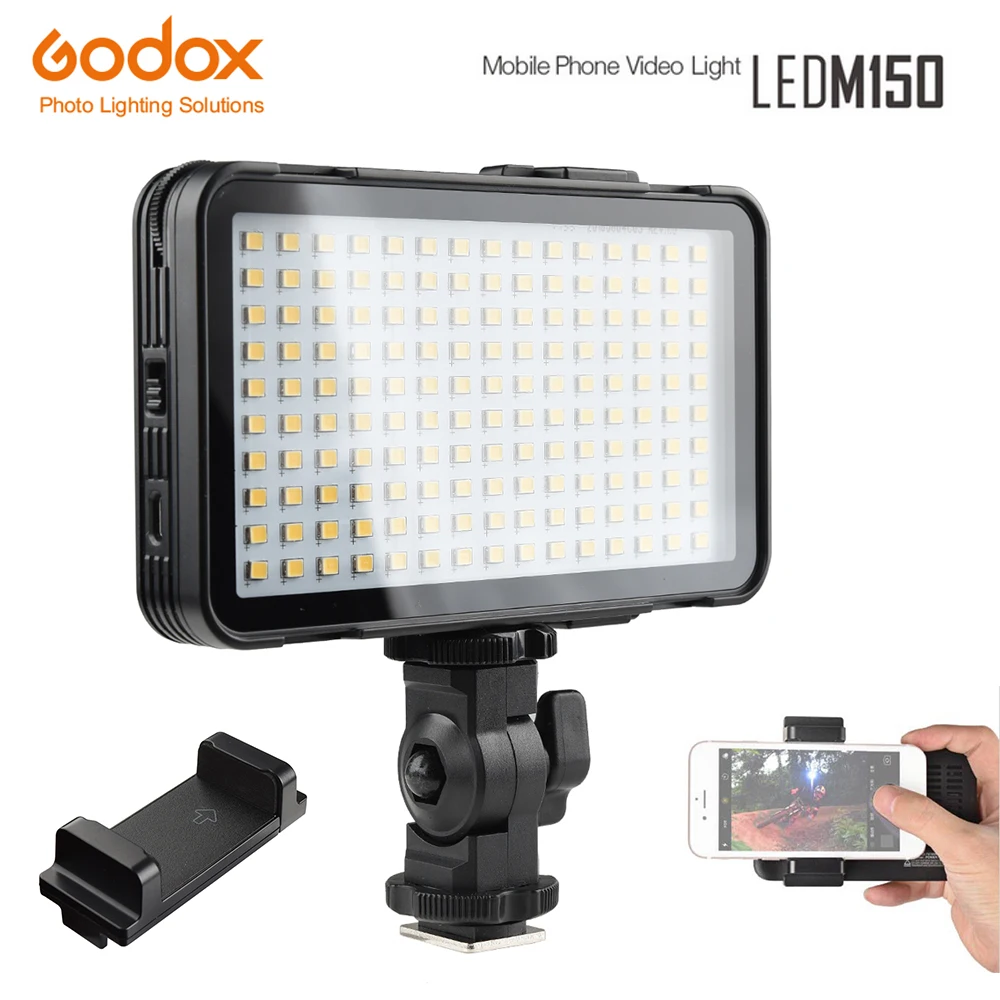 

Godox LEDM150 Mobile Phone Video Light Max Power 9W 5600K with USB Power Charge Socket for Portable Digital Camera Camcorder DV