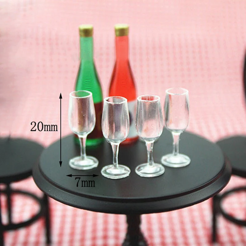 4Pcs 1/12 Mini Resin Transparent Cup Simulation Furniture Model Toys Dollhouse Miniature Accessories For Doll House Decoration|Игрушечная