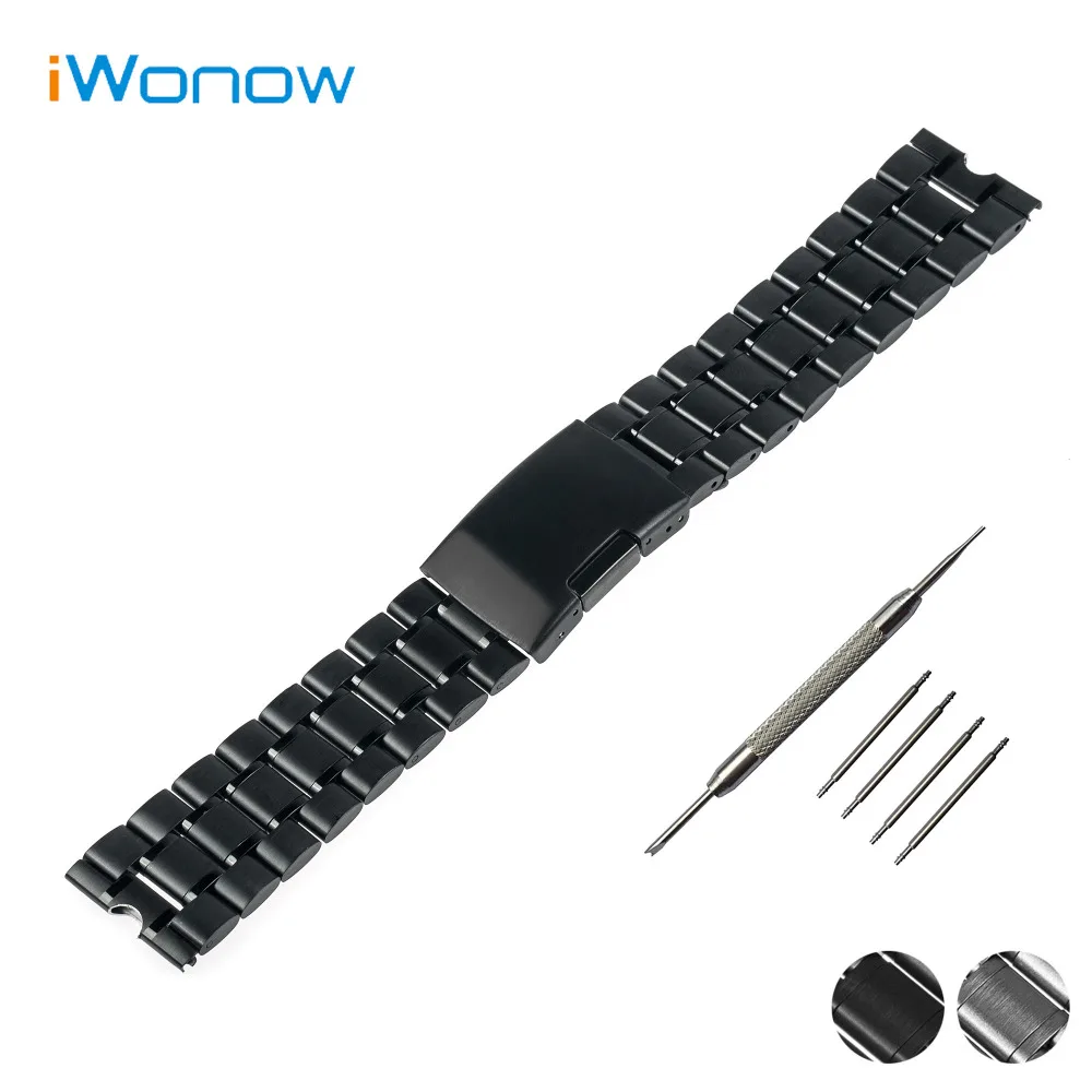 

Stainless Steel Watch Band 22mm for Motorola Moto 360 1 1st Gen 2014 Stainless Steel Buckle Strap Wrist Belt Bracelet Black