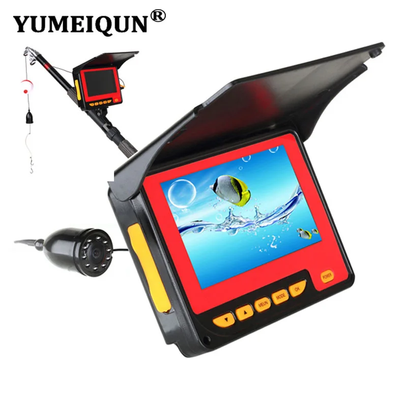 

YUMEIQUN 20/30M Underwater Camera For Fishing Infrared 4.3 Inch 1000TVL Ice Fishing Camera Wide Angle 8pcs IR LED With Sunshield
