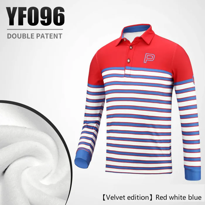 PGM гольф одежда детская футболка с длинными рукавами дышащий поглощения влаги бархат теплая рубашка для мальчика размеры s-xl - Цвет: one