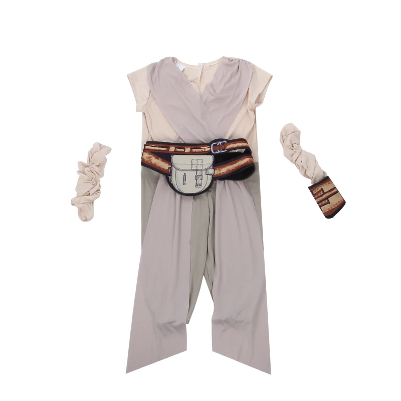 Günstig Kind Klassische Die Kraft Weckt Star Wars Rey Kostüm Mädchen Phantasie Kleid Film Charakter Karneval Cosplay Halloween Kostüme