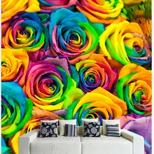 Пользовательские фото обои, цветной росписи с розами для гостиной спальни ТВ диван стены водонепроницаемый винил papel де parede