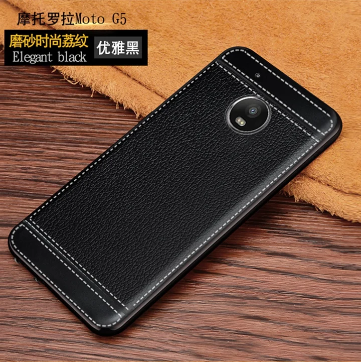 Litchi кожа силиконовый чехол для Motorola lenovo Moto G5 Coque мото XT1672 XT1676 G 5 MotoG5 Capinha Капа |