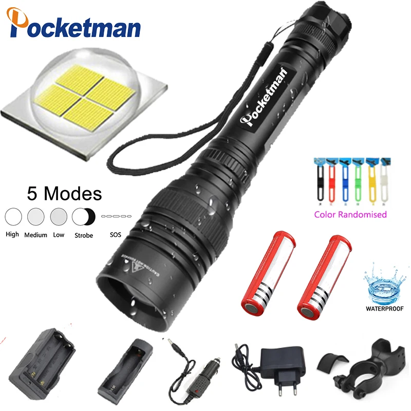 

60000LM High Power Flashlight High Power XHP50 Waterproof Zoomable Aluminum Alloy 5 Modes With The Most Complete Accessories z45