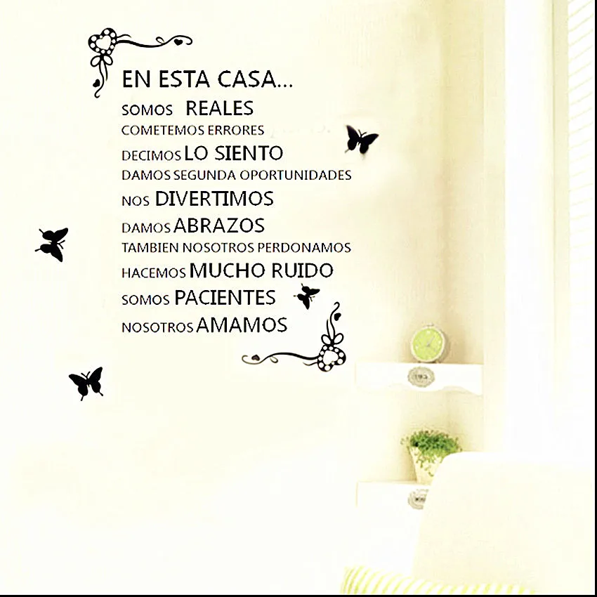 Love Quotes Spanish Home Rules En Esta Casa Stencil Letters Wall