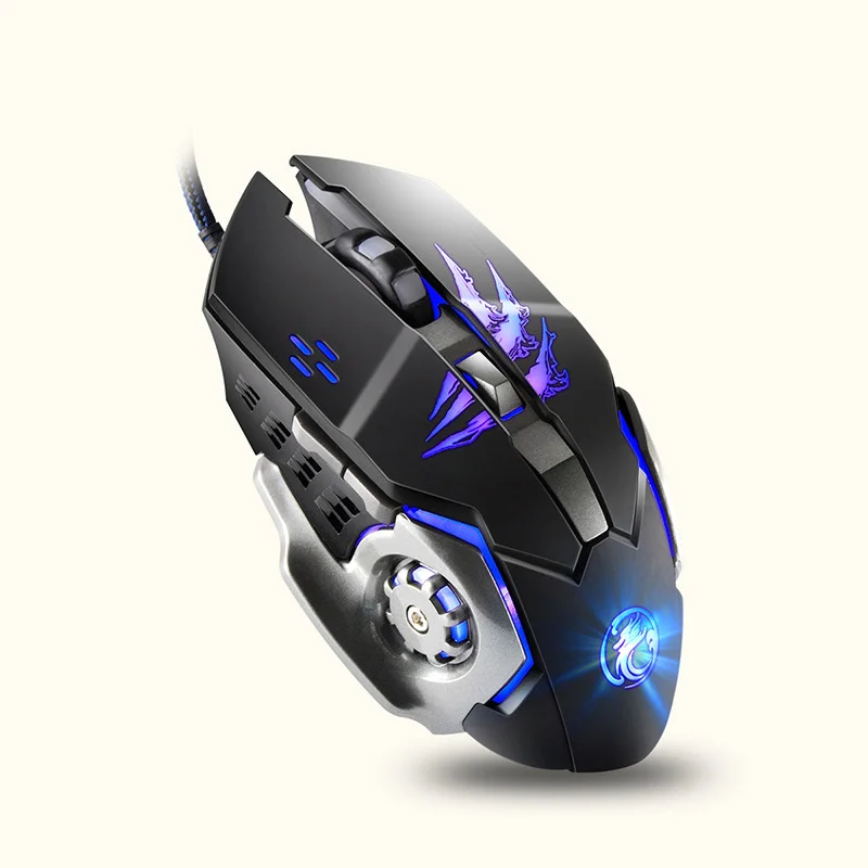 

Super 6 Buttons 5500DPI Metal Base Colorful Led Optical Professional USB Wired Game Gaming Mouse for PC Laptop Mac Computer