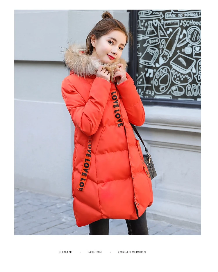 Winter Jacket Women Medium  Long Section Down Cotton Clothing Winter Woman Coats 2018 Big Fur Collar Women's Winter Jacket (6)