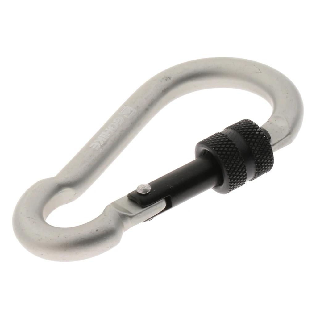 Strong Aluminum Alloy Camping Screw Locking Carabiner Keychain Hook Quickdraw for Hanging Water Bottle Bag Key Rope 