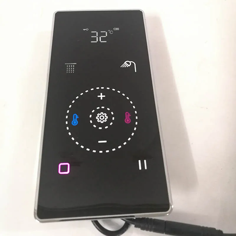 Черный сенсорный экран смеситель для душа, клапан, умная термостатическая душевая панель, цифровой 2/3 функций, переключающий смеситель, настенный скрывающий кран