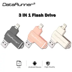 DataRunner OTG USB флеш-накопитель для iPhone XS MAX/XR/X вращение Pendrive 8 г 16 г 32 г 64 г 128 г Usb Stick 3,0 флэш-диск