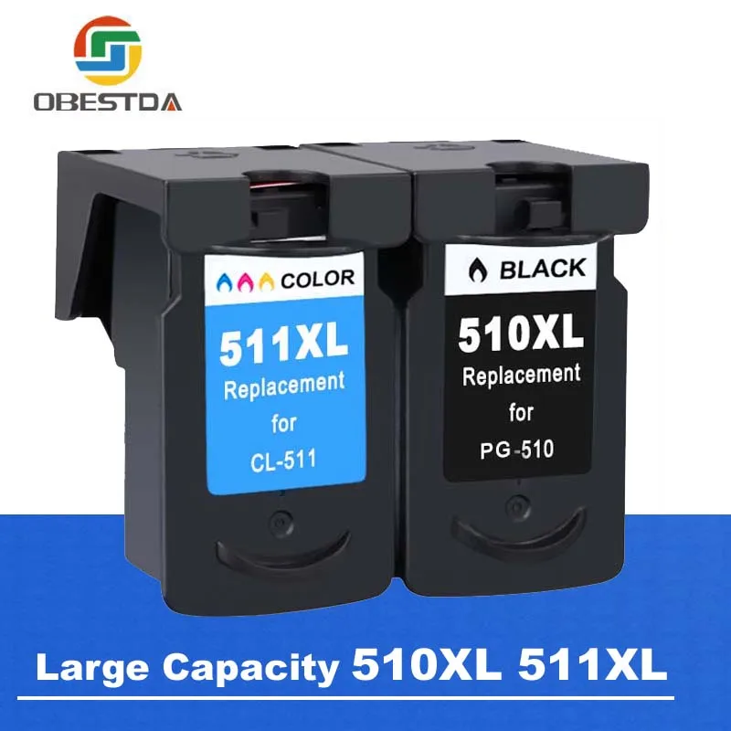 

Obestda PG510 CL511 Compatible ink cartridge Canon PG 510 CL 511 for Pixma IP2700 MP240 MP250 MP260 MP270 MP280 MP480 printer