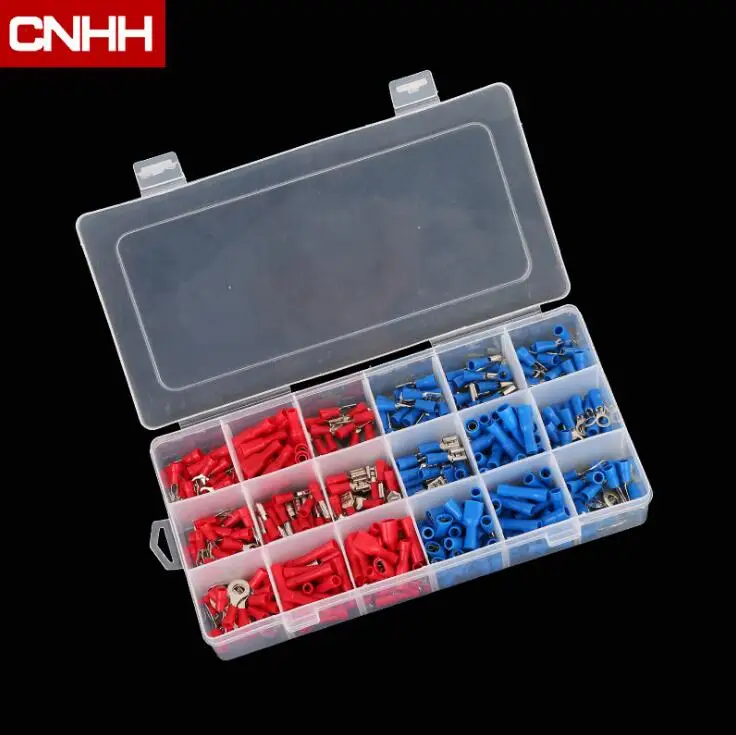 

400/450 Pcs electric wire and cable wiring crimp terminals connector cold pressed pre-insulated sleeve tube terminal box set