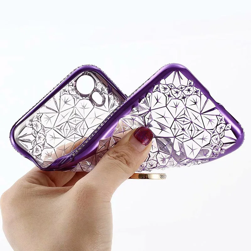 Модный 3D чехол со стразами для iPhone X XS Max XR мягкий из ТПУ с кольцом на палец 8 7 6 6S Plus