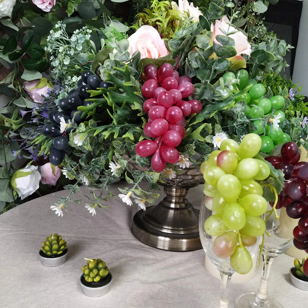 OUKIN Large Bunch Artificial Red Grapes Decorative Fruits