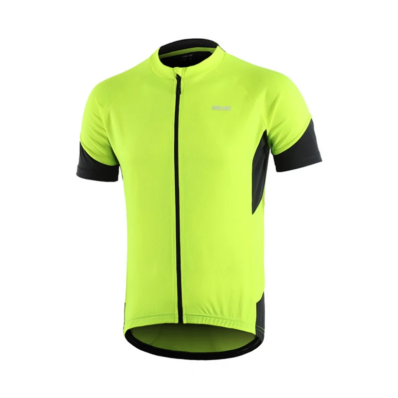 Быстросохнущий короткий рукав майки для велоспорта Мужская футболка анти-пот мужские джемперы для езды на горном велосипеде Топы тренировочные рубашки - Цвет: Зеленый