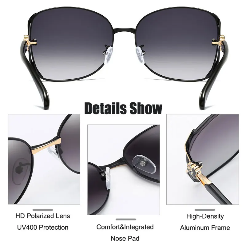 MYMARCH BRAND DESIGN Sunglasses Women 2019 Vintage Fashion Sun Glasses Polarized Gradient Lens Glasses UV400 Gafas De Sol M2065