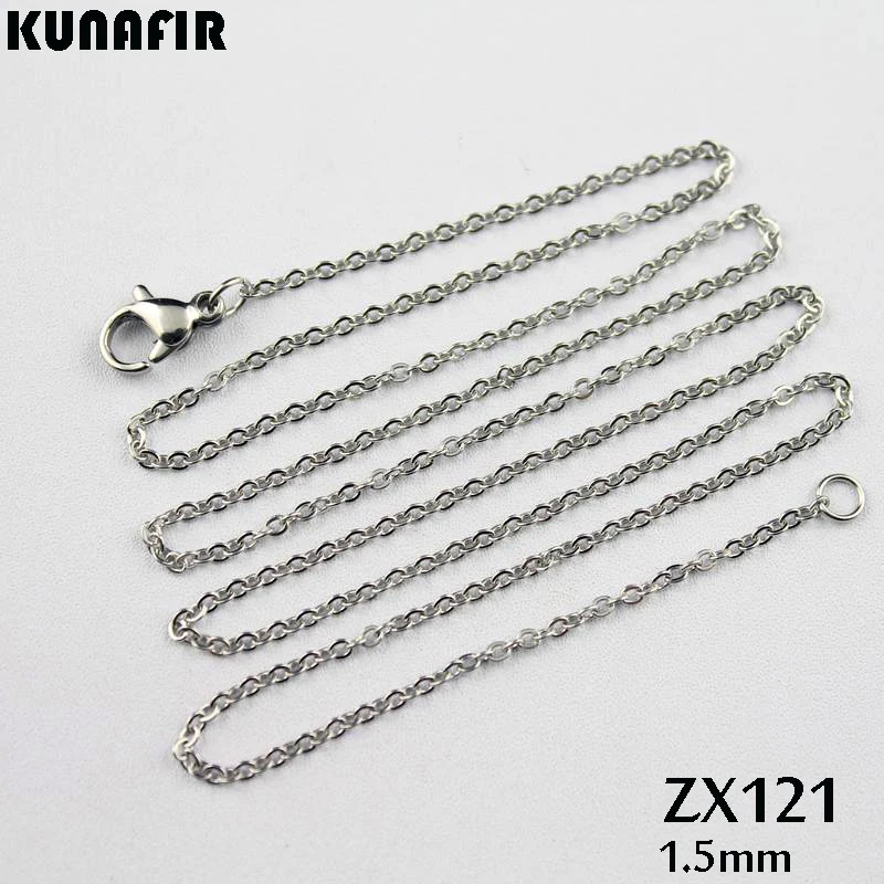 200pcs 16" 38" length 1.5mm cross chain stainless steel necklace welding chain women girl