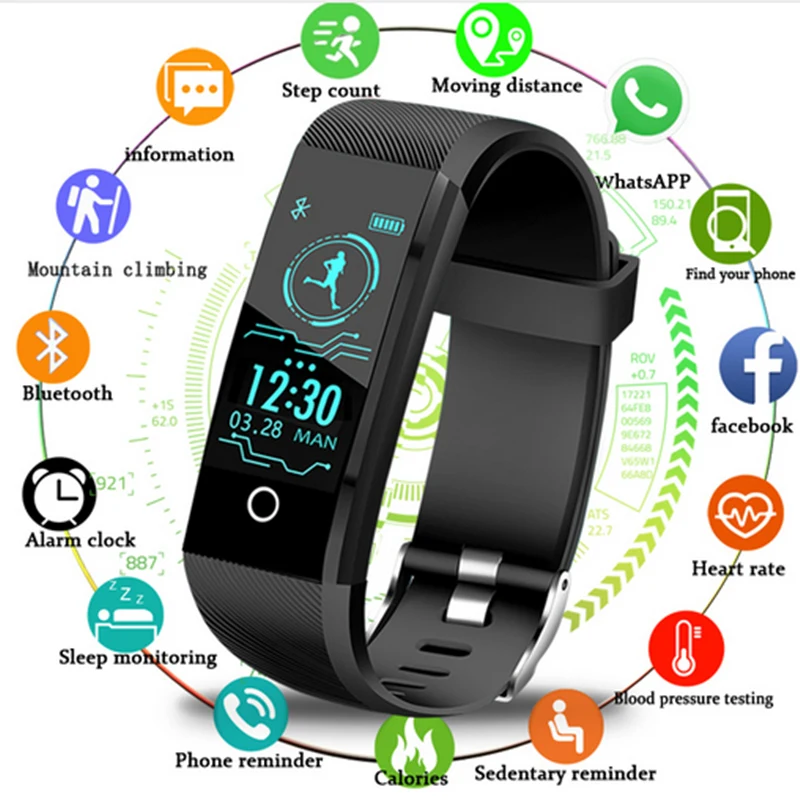 

2019 New Smart Watch Men Clock Blood Pressure Heart Rate Monitor Fitness Tracker Women Smartwatches Sport Watch for ios Android
