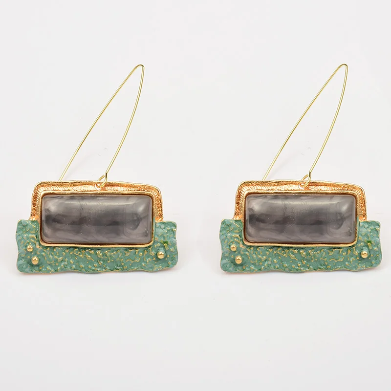 

Statement Rhinestone Drop Earrings Hanging Dangle Metal ZA Earrings 2019 Vintage News Pendientes Accessories For Women