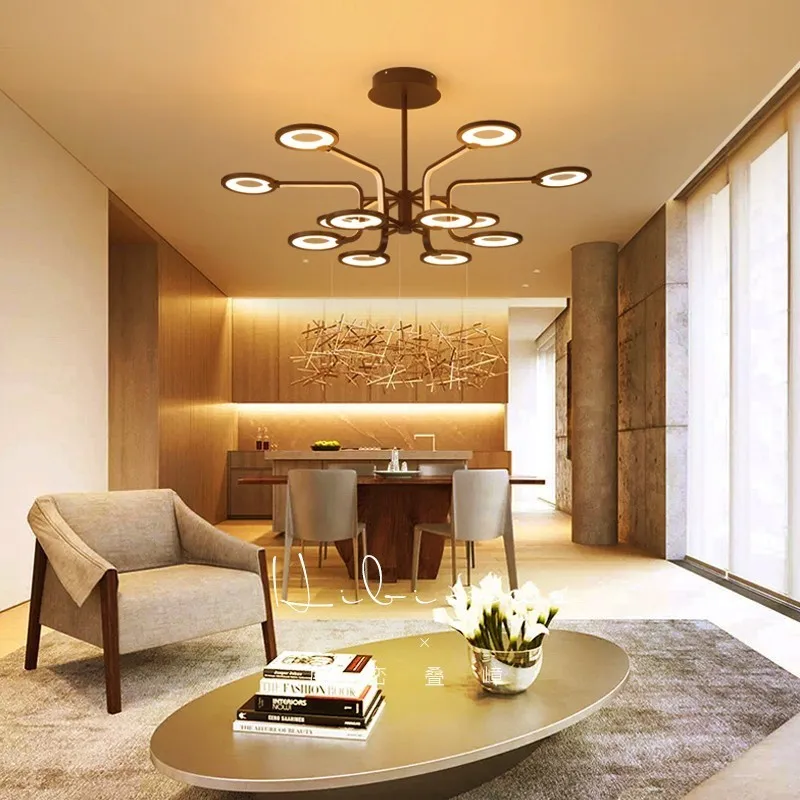 

Omicron Brown Modern LED Pendant Lights Suspension Nordic Pendant Lamp For Dining Living Room nordic lamp Hotel Lights Fixtures