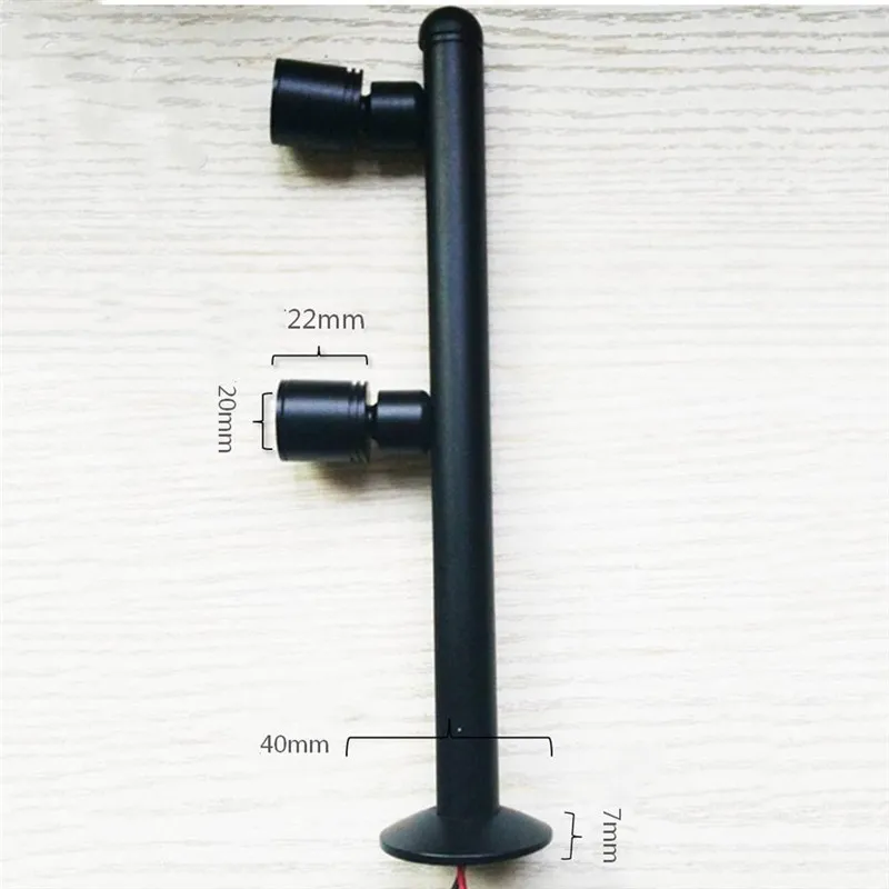 2W/3W LED Desk Stand Picture Lamp Post Pole Light Angle Adjustable Jewelry Shop Cabinet Bedroom Black/Silver Shell