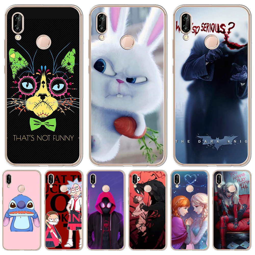 

rabbit Soft Silicone For Huawei Mate 20 Pro Lite Honor 6A 6X 7 7X 7C 7A Pro 8 8X 8A 8C 9 10 Phone Case Cover Venom Spiderman