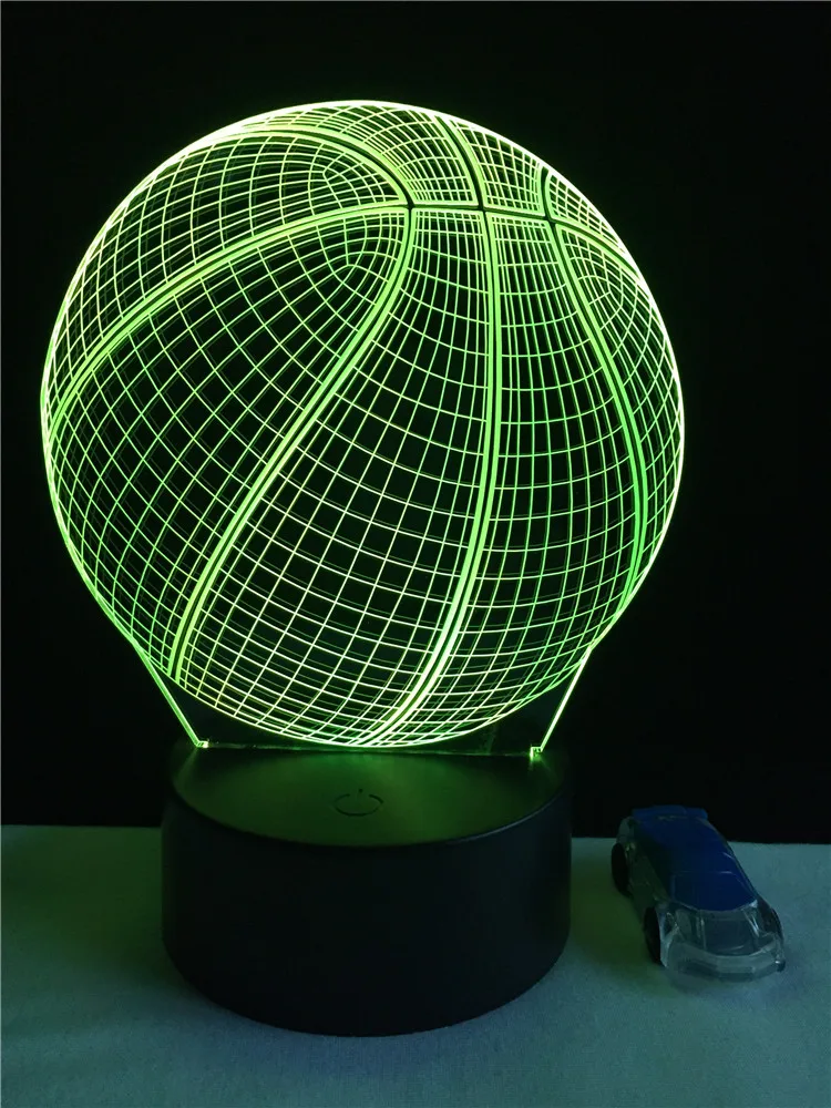 Basketball 3D LED USB Gift Bedroom Night Light Party Atmosphere Table Lamp Multicolor Home Decorative Lighting Cable
