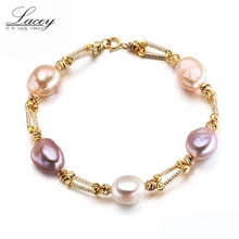 Браслет из натурального пресноводного жемчуга в стиле барокко для женщин, белый браслет с натуральным жемчугом, серебро 925, ювелирные изделия из перламутра высокого качества