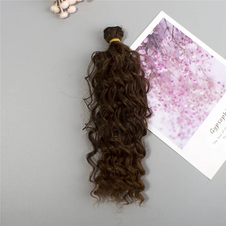 15 см натуральный цвет волос кусок термостойкие волокна афро наращивание волос для BJD SD куклы DIY парик волос - Цвет: 10BT30