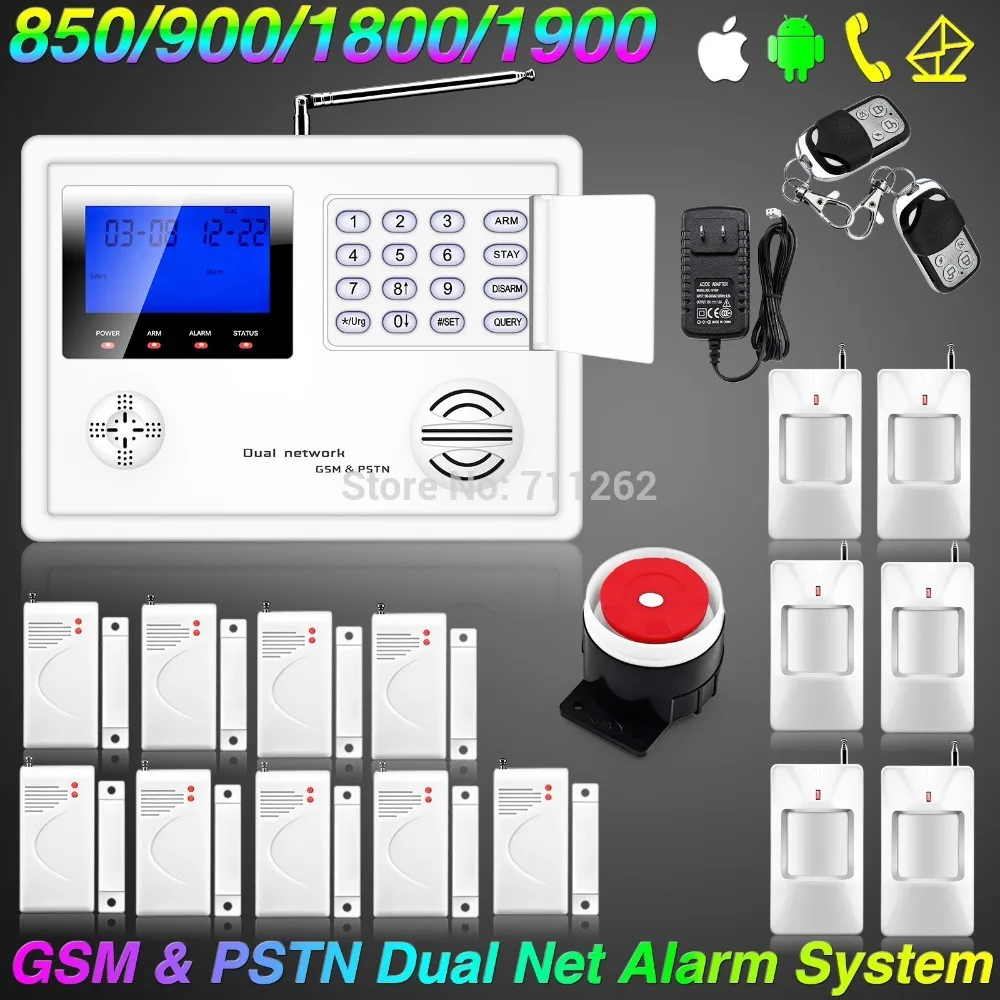 IOS Android APP Wireless wired Home Burglar Auto Dialer GSM PSTN Alarm