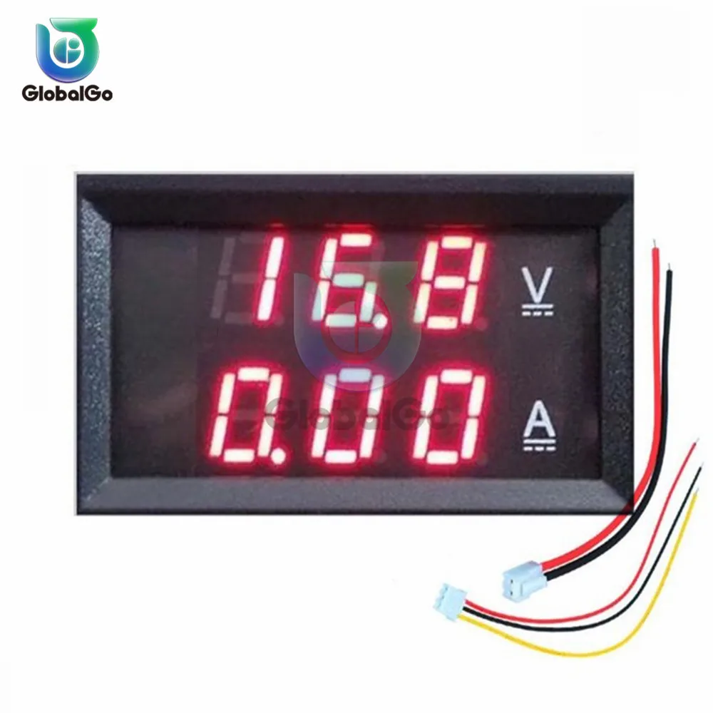 Red Red Мини цифровой вольтметр Амперметр DC100V 10A Панель Amp Вольт Напряжение измеритель тока тестер синий и красный цвета двойной светодиодный Дисплей тестер напряжения - Цвет: Red Red