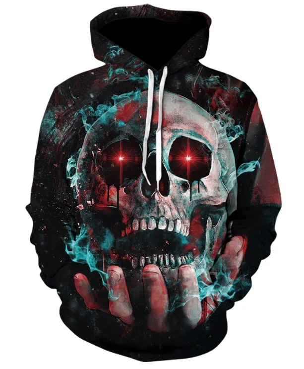 Hot hoodies Ghost red eye skull 3d series hoodie men's fashion winter spring sportswear hoodie sweatshirt jacket leisure tops - Цвет: 9