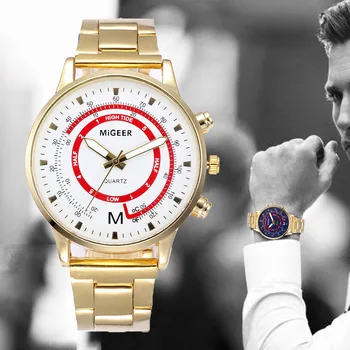 

Mens Watches Top Brand Luxury Men Business Stainless Steel Strap Sports Fashion Watch Simulated Quartz Watch reloj hombre