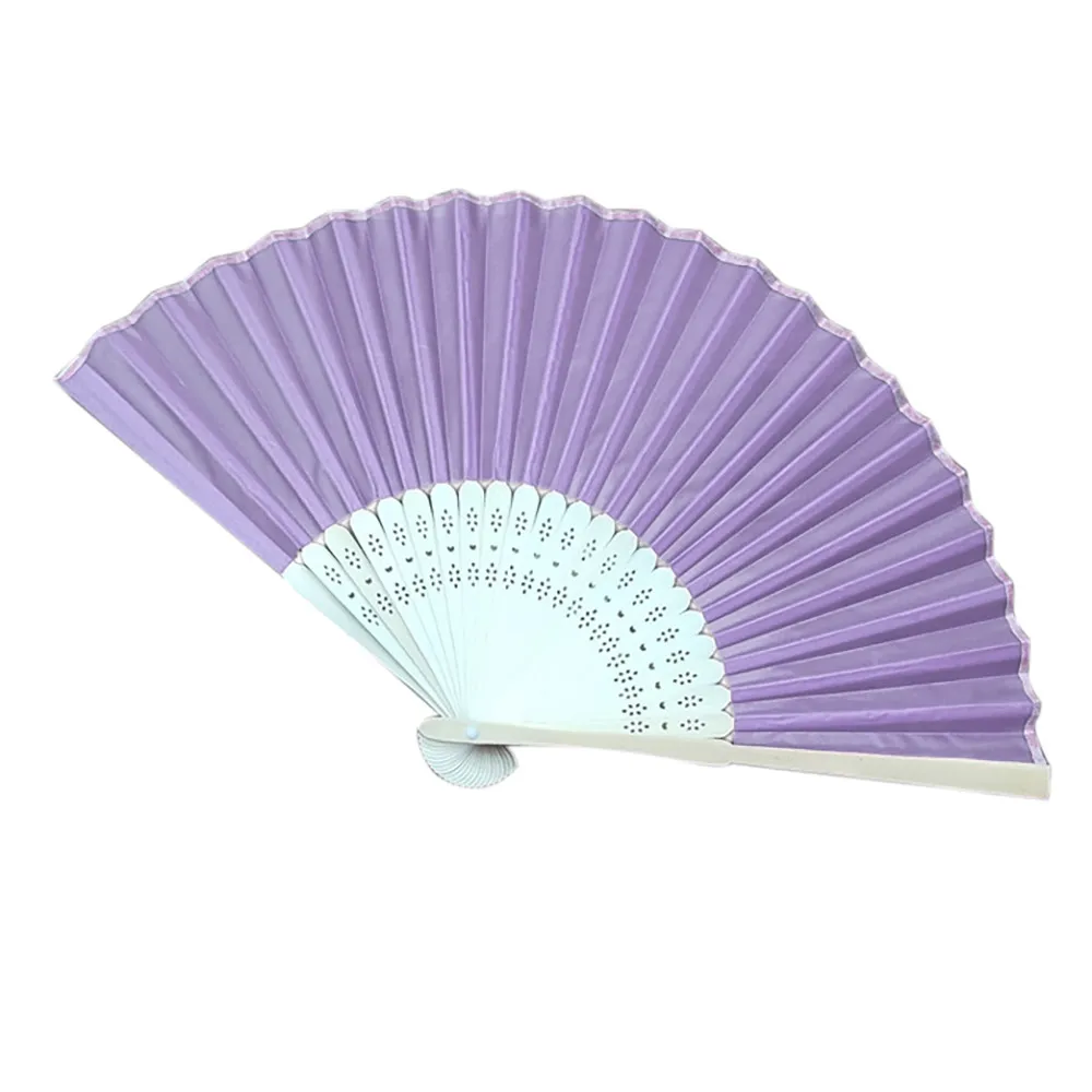 

Colorful Chinese Style Hand Held Bamboo Silk Folding Fan Abanico Madera