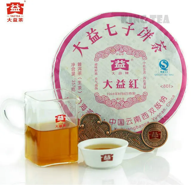 

*King Tea*2008 TAE TEA Dayi Red   Cake 357g China YunNan MengHai Chinese Puer   Puerh Raw Tea Sheng Cha