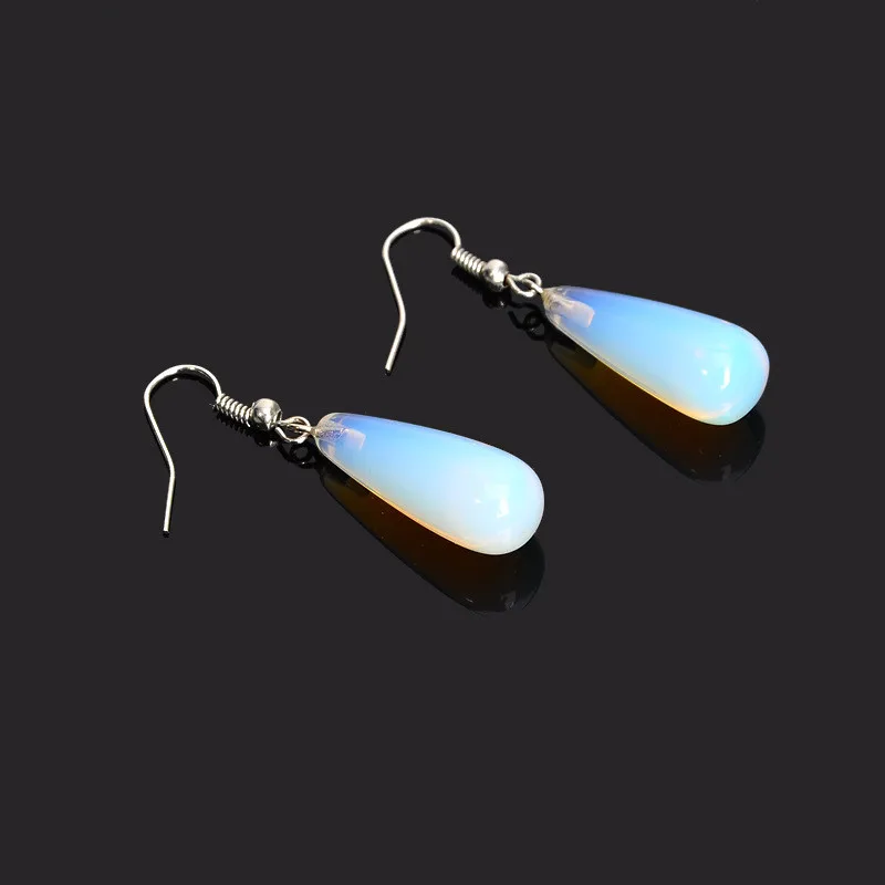 New Fashion Drop Earrings Women Charming Ear Jewelry Water Drops Moonstone Opal Hanging Earrings