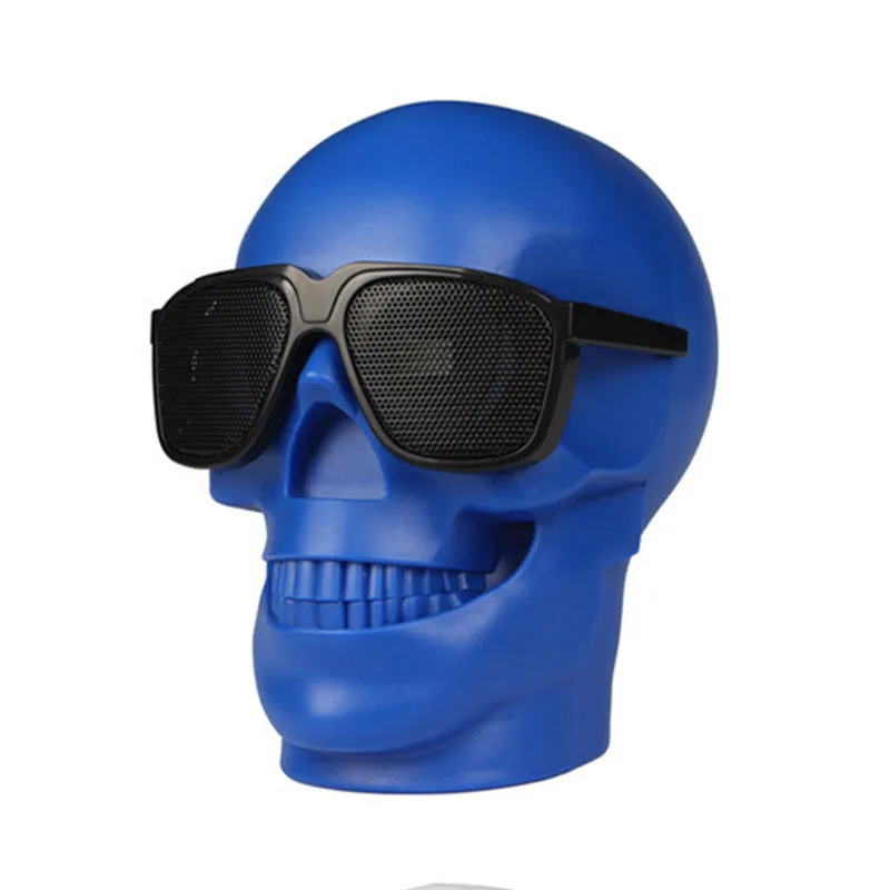 GYKZ Мини Череп Bluetooth колонки Хэллоуин солнцезащитные очки сабвуфер колонки Беспроводной Металл Портативный высокой мощности громкоговоритель коробка - Цвет: Синий