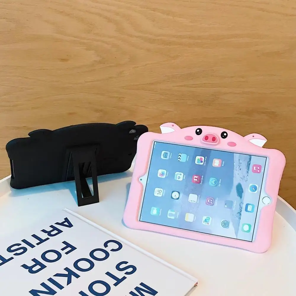 Милый поросенок скрыть подставка для iPad2018 Pro9.7/10,5 силиконовый чехол ж/ремешок Защитный чехол Air2 2/3/4 мини 7,9 тела Shell