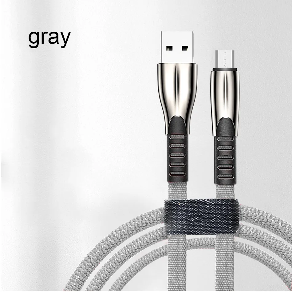 3.0A кабель для быстрой зарядки type-C для samsung S8 S9 S10 huawei P30 1 м 2 м 3 м usb type-C кабель для зарядки мобильных телефонов Android - Цвет: Grey