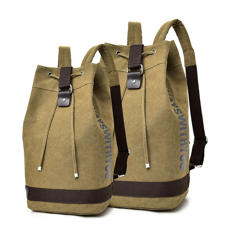 870-32dc17.jpg Large Capacity Travel Bag Mountaineering Backpack Canvas Bucket Shoulder Bags