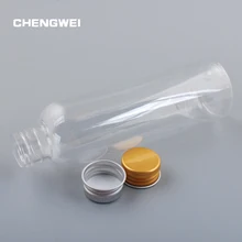 CHENGWEI 10X200 мл пустой пластмассовый флакон ПЭТ прозрачный многоразовые бутылки прозрачный косметический лосьон контейнер алюминиевая крышка для бутылки