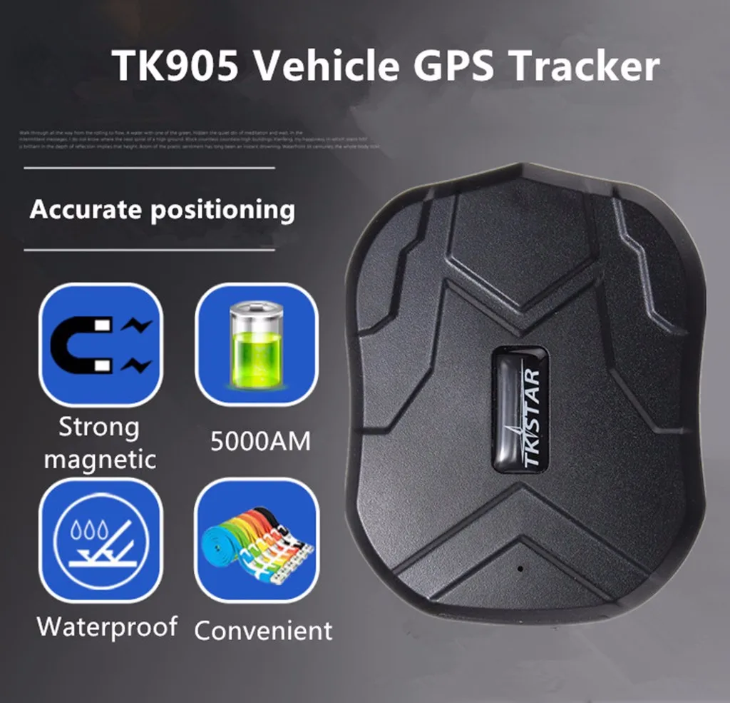 TKSTAR TK905 gps трекер локатор для автомобиля Google Map 5000 мА/ч, длинные Срок службы батареи GSM GPRS трекер,, 5 штук в упаковке V#20