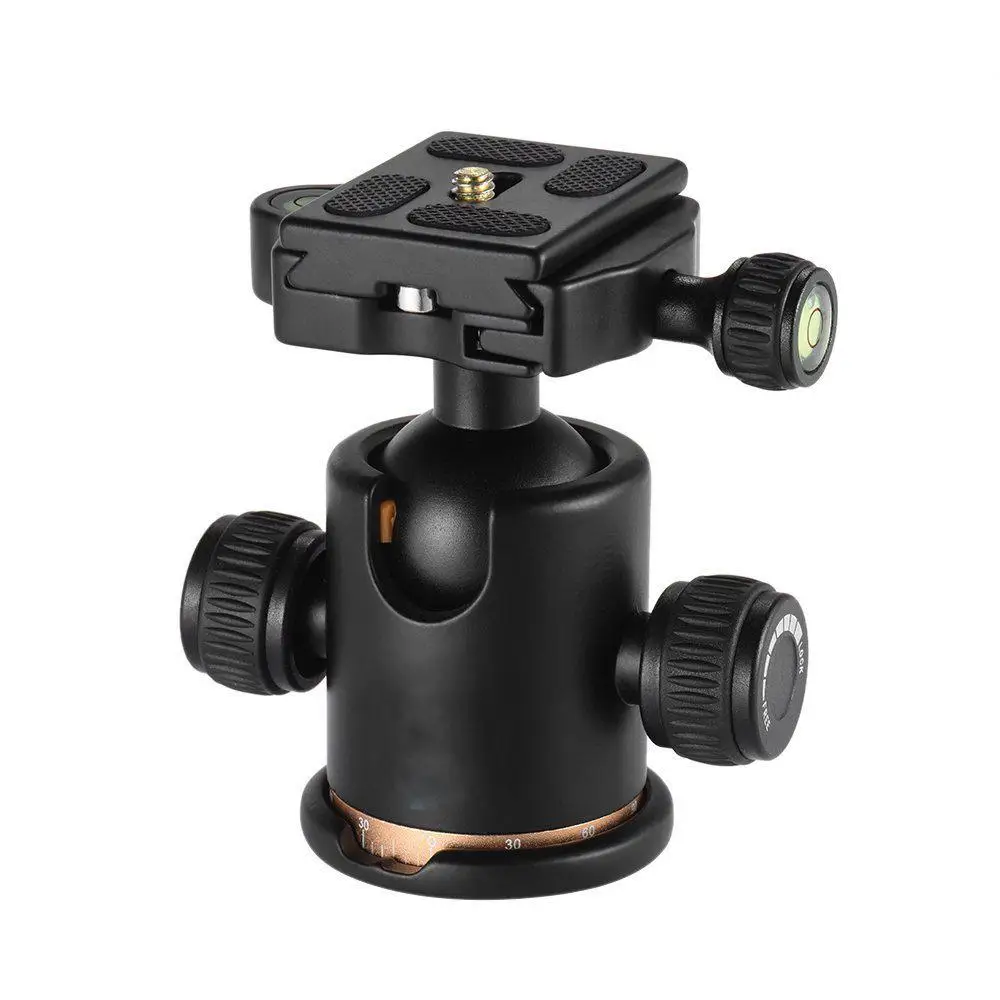 

BEESCLOVER Tripod Head Aluminum Alloy Ball Head with Quick Release Plate 1/4" Screw for Camera Tripod Ball Head r25