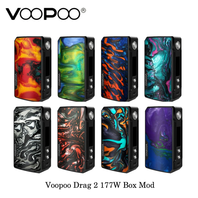 New  Electronic cigarette Voopoo Drag 2 177W TC Box Mod GENE.FIT Chip Powered By Dual 18650 Battery Vape