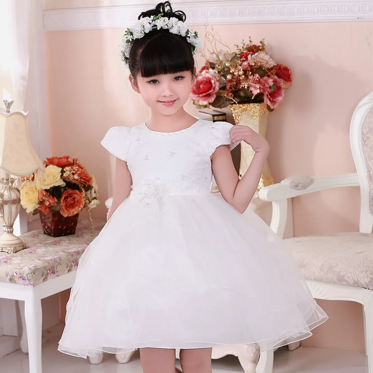 white dress for 4 year girl