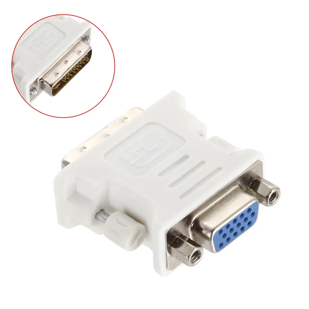 Горячая DVI-I Dual Link24+ 5 Male to HD 15 Pin VGA SVGA женский видеокарта монитор преобразователь напряжения с ЖК-дисплеем адаптер для DOY