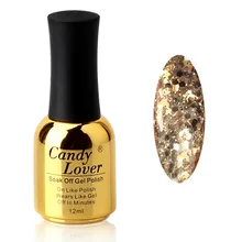 Candy Lover Golden 3D Gel Nail Polish 12ML.4OZ Long-lasting Soak Off Led UV Gel Polish Varnish Glitter Decoration Nail Art Gel