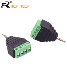 3pcs Video AV Balun 2 5mm 4 Pole Stereo Male to AV Screw Terminal Stereo Jack