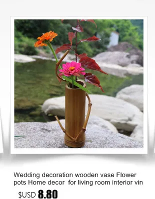 Бамбуковая подвесная ваза для цветочных горшков, подставки, свадебные украшения, домашний декор, напольная настенная ваза, украшения для дома, деревянная